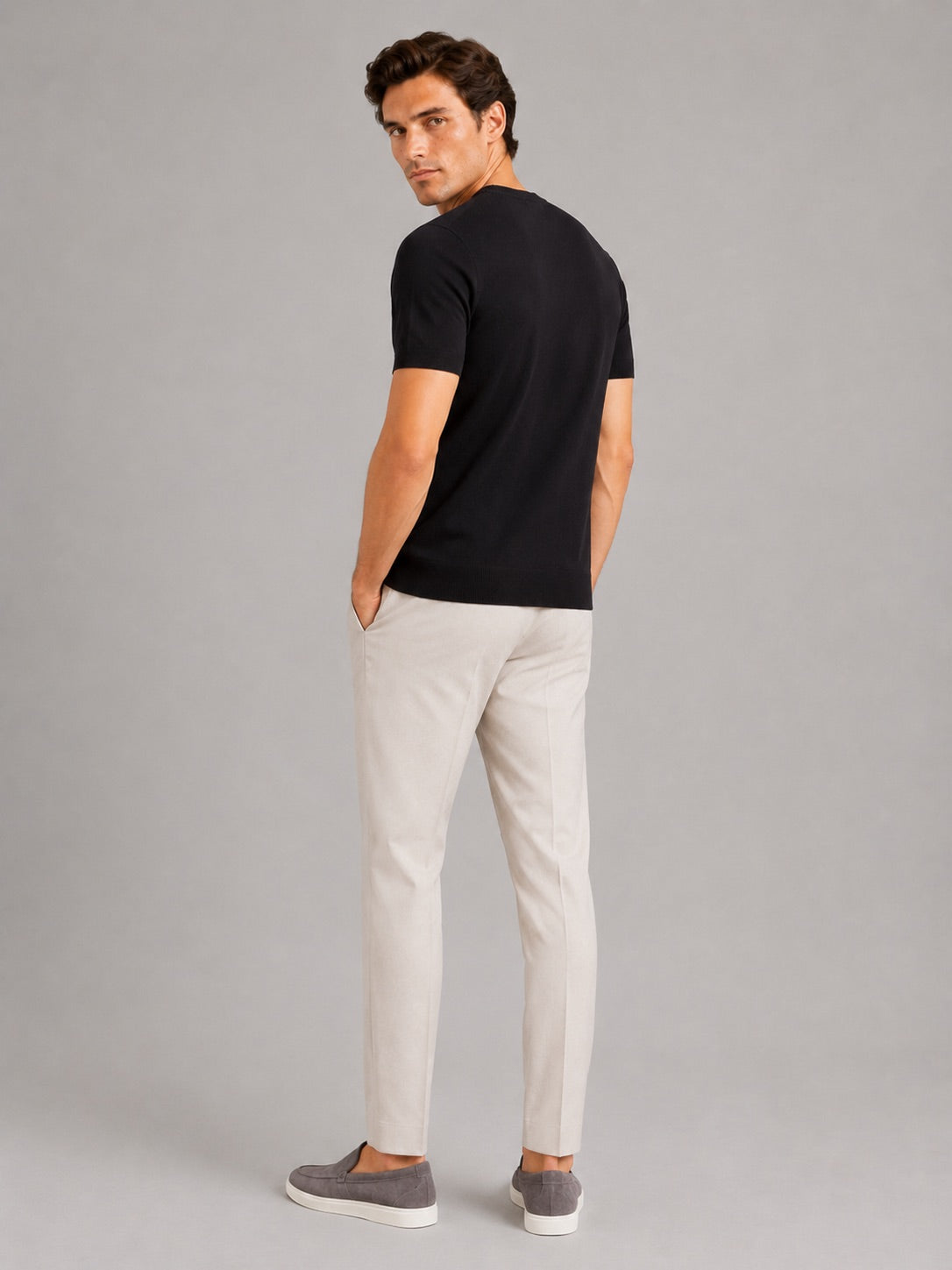 Men’s Merino Wool Knit Crew Neck T-Shirt Short Sleeve Lightweight Summer Top for Business Casual and Everyday Wear