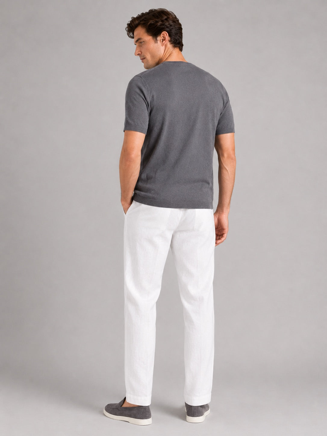 Men’s Merino Wool Knit Crew Neck T-Shirt Short Sleeve Lightweight Summer Top for Business Casual and Everyday Wear