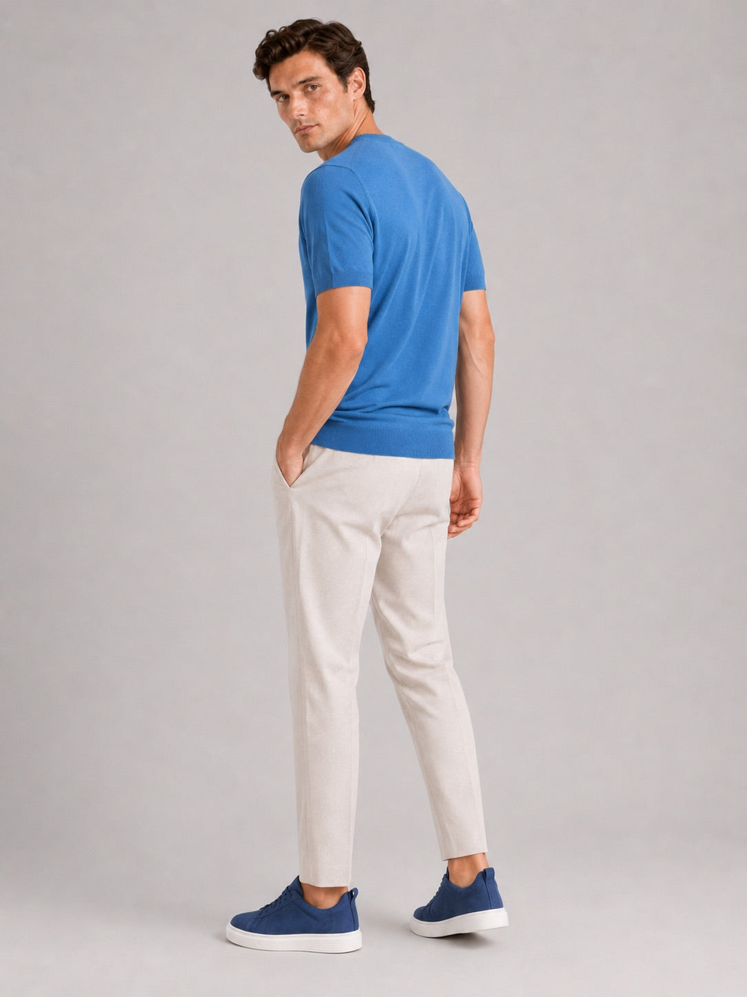 Men’s Merino Wool Knit Crew Neck T-Shirt Short Sleeve Lightweight Summer Top for Business Casual and Everyday Wear