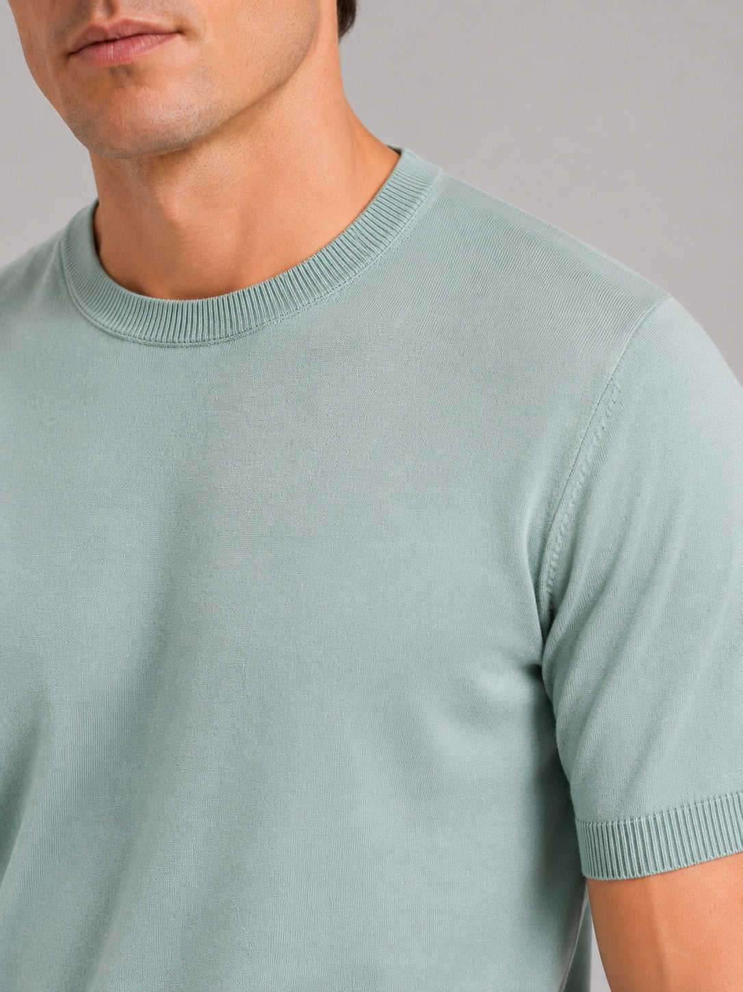 Men’s Merino Wool Knit Crew Neck T-Shirt Short Sleeve Lightweight Summer Top for Business Casual and Everyday Wear