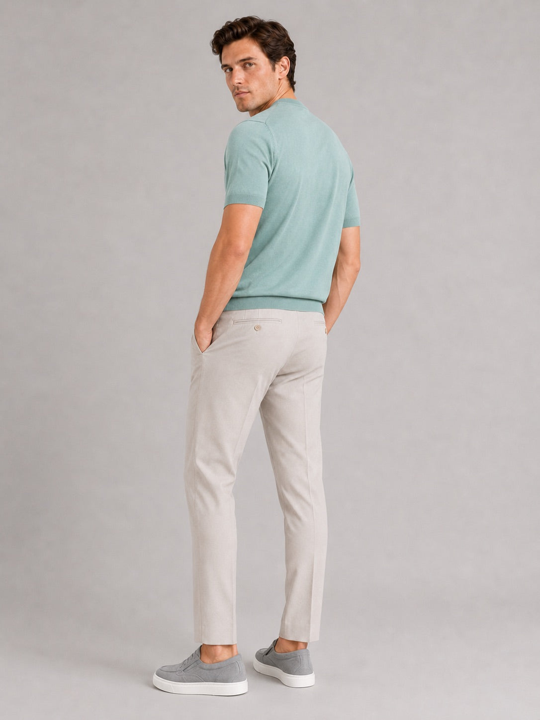 Men’s Merino Wool Knit Crew Neck T-Shirt Short Sleeve Lightweight Summer Top for Business Casual and Everyday Wear