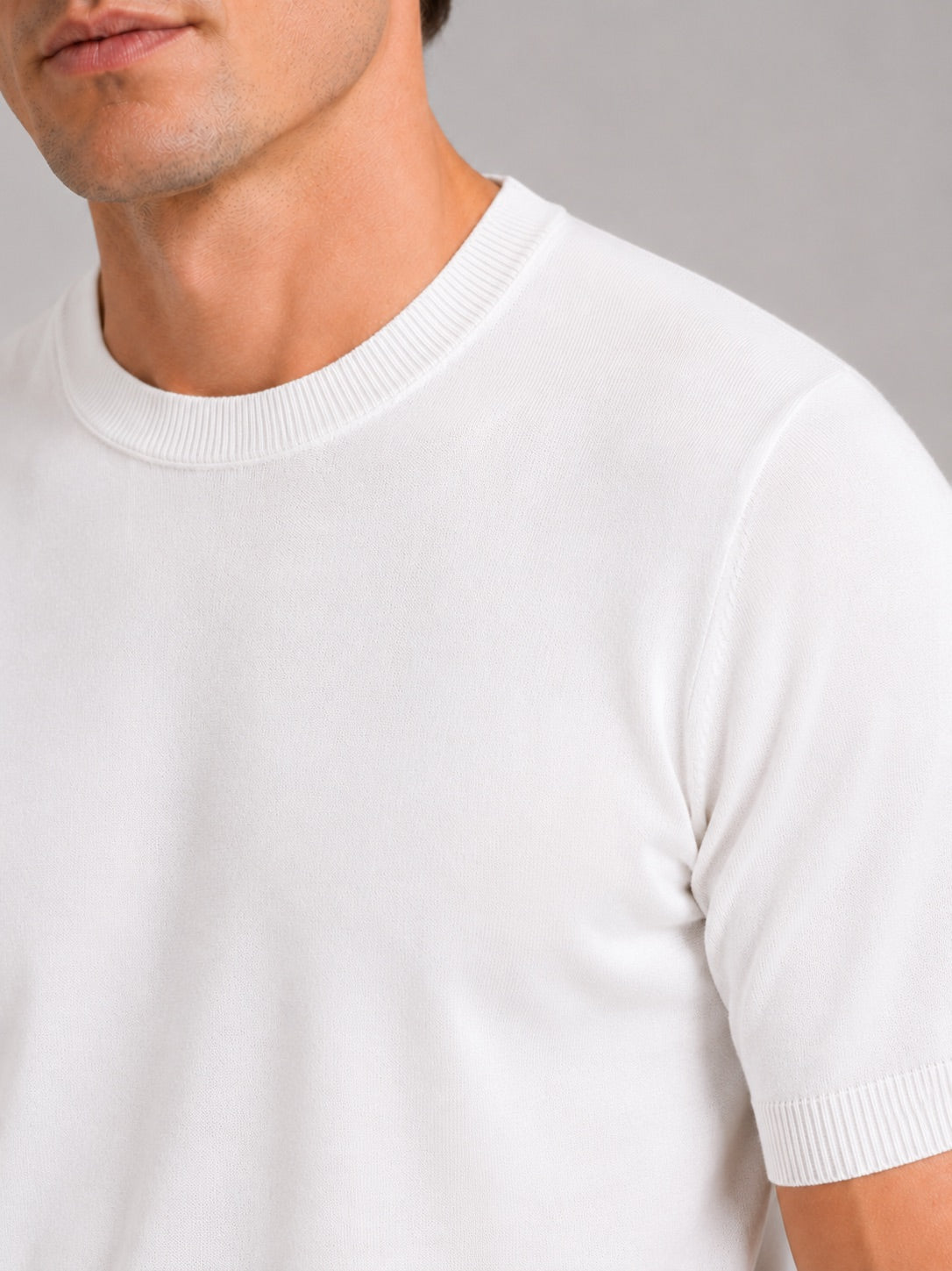 Men’s Merino Wool Knit Crew Neck T-Shirt Short Sleeve Lightweight Summer Top for Business Casual and Everyday Wear