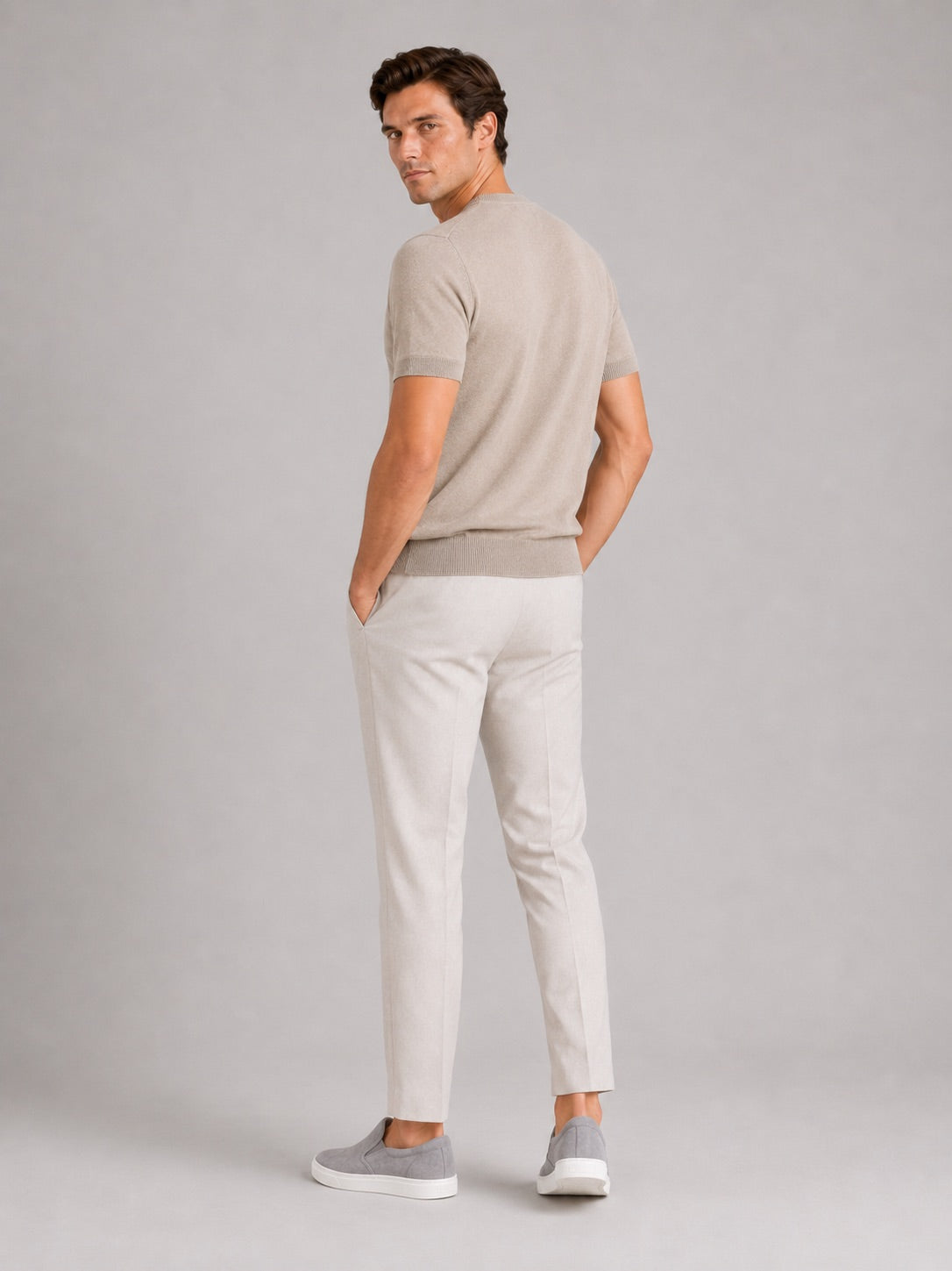 Men’s Merino Wool Knit Crew Neck T-Shirt Short Sleeve Lightweight Summer Top for Business Casual and Everyday Wear