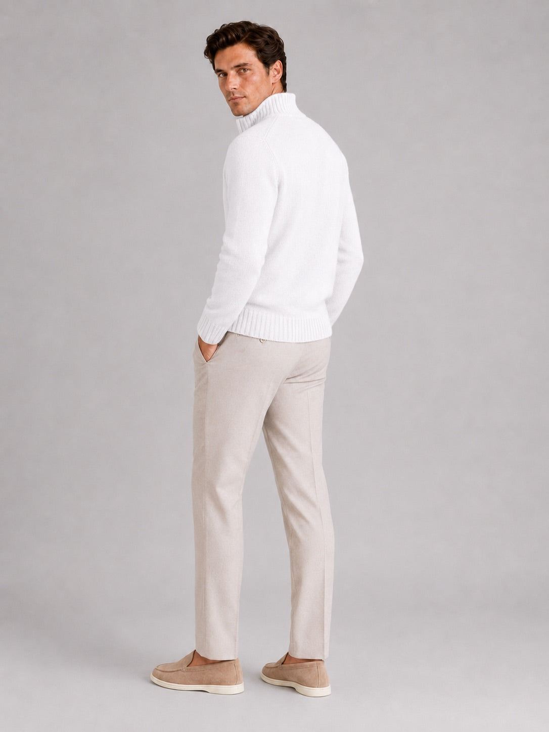 Men’s Half Zip Jumper Long Sleeve Solid Colour Knit Pullover for Autumn and Everyday Wear