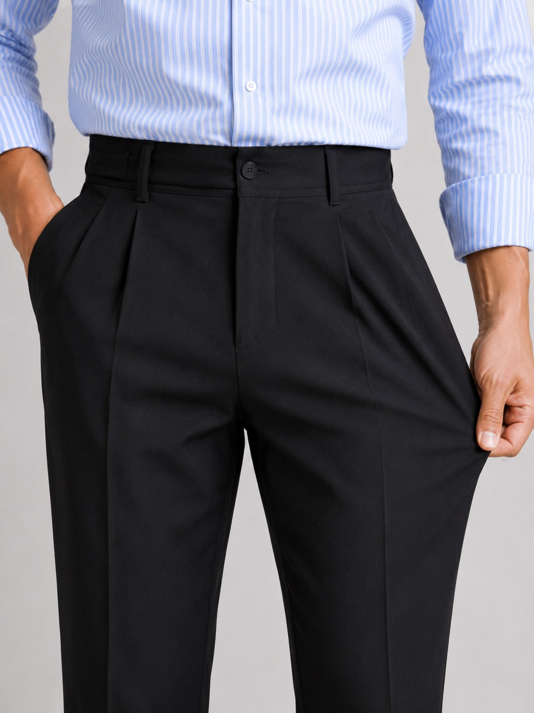 Men’s Summer Trousers Straight Leg Stretch Breathable Lightweight Casual Trousers for Travel and Business Casual Wear