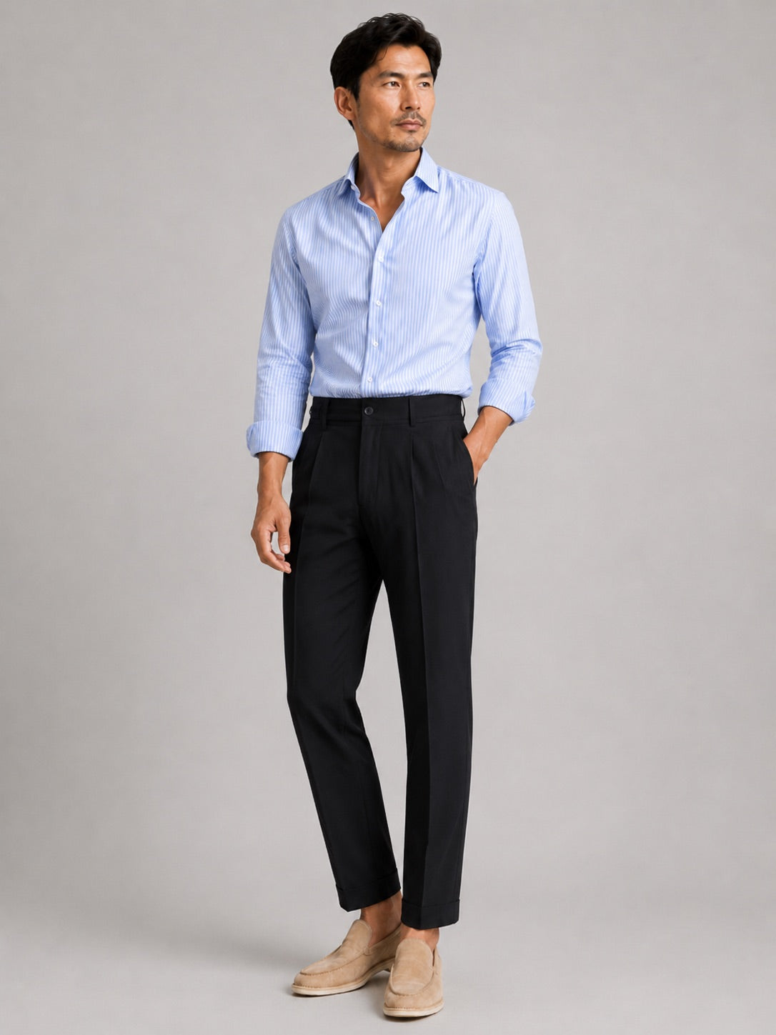 Men’s Summer Trousers Straight Leg Stretch Breathable Lightweight Casual Trousers for Travel and Business Casual Wear