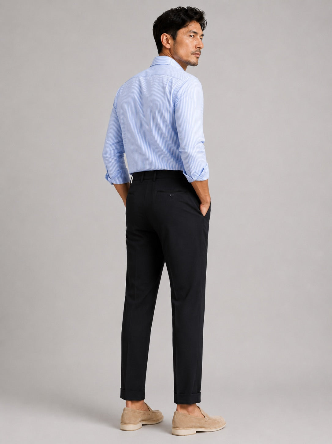 Men’s Summer Trousers Straight Leg Stretch Breathable Lightweight Casual Trousers for Travel and Business Casual Wear