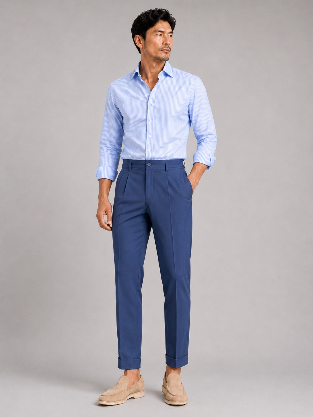 Men’s Summer Trousers Straight Leg Stretch Breathable Lightweight Casual Trousers for Travel and Business Casual Wear