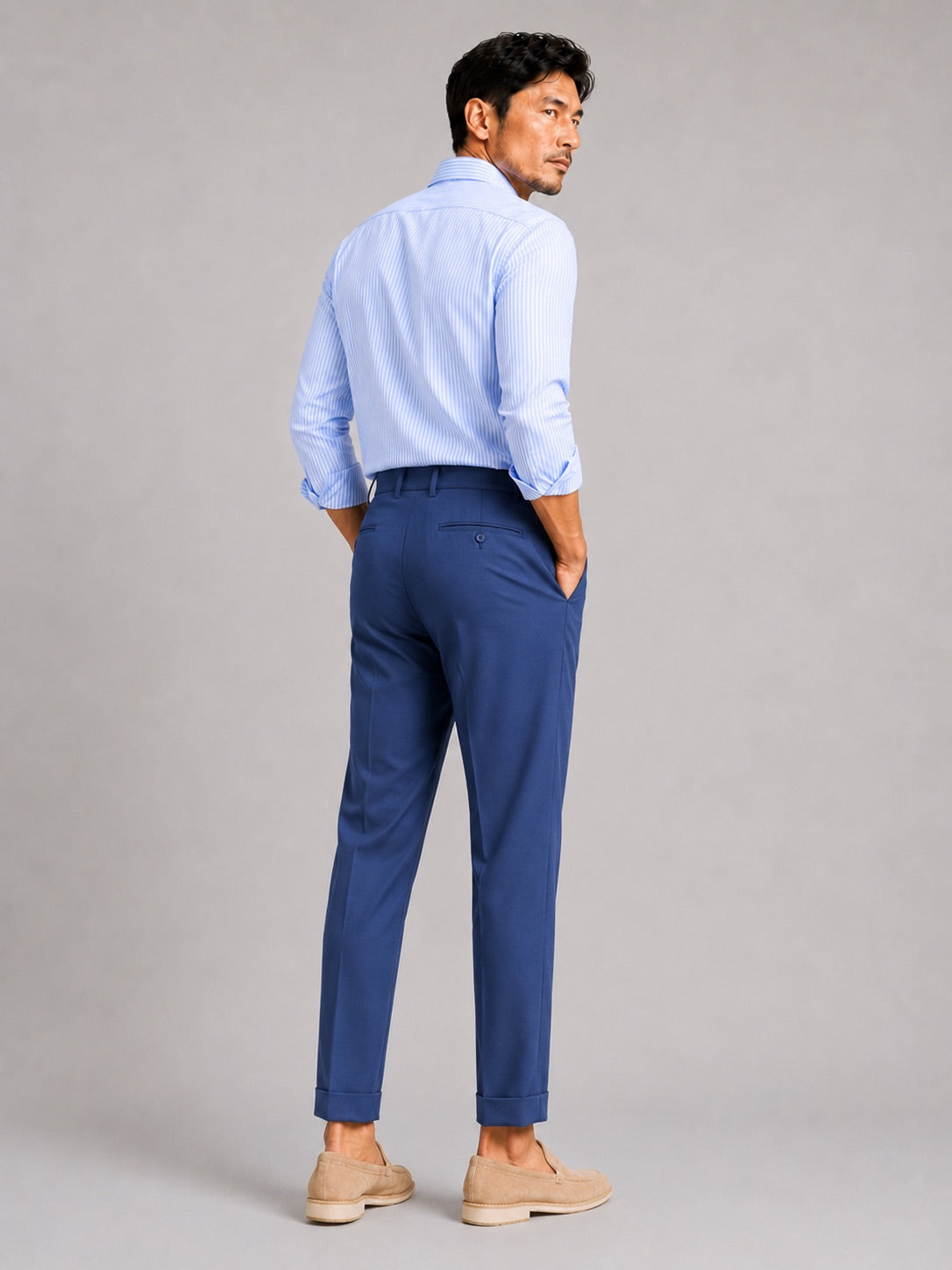 Men’s Summer Trousers Straight Leg Stretch Breathable Lightweight Casual Trousers for Travel and Business Casual Wear
