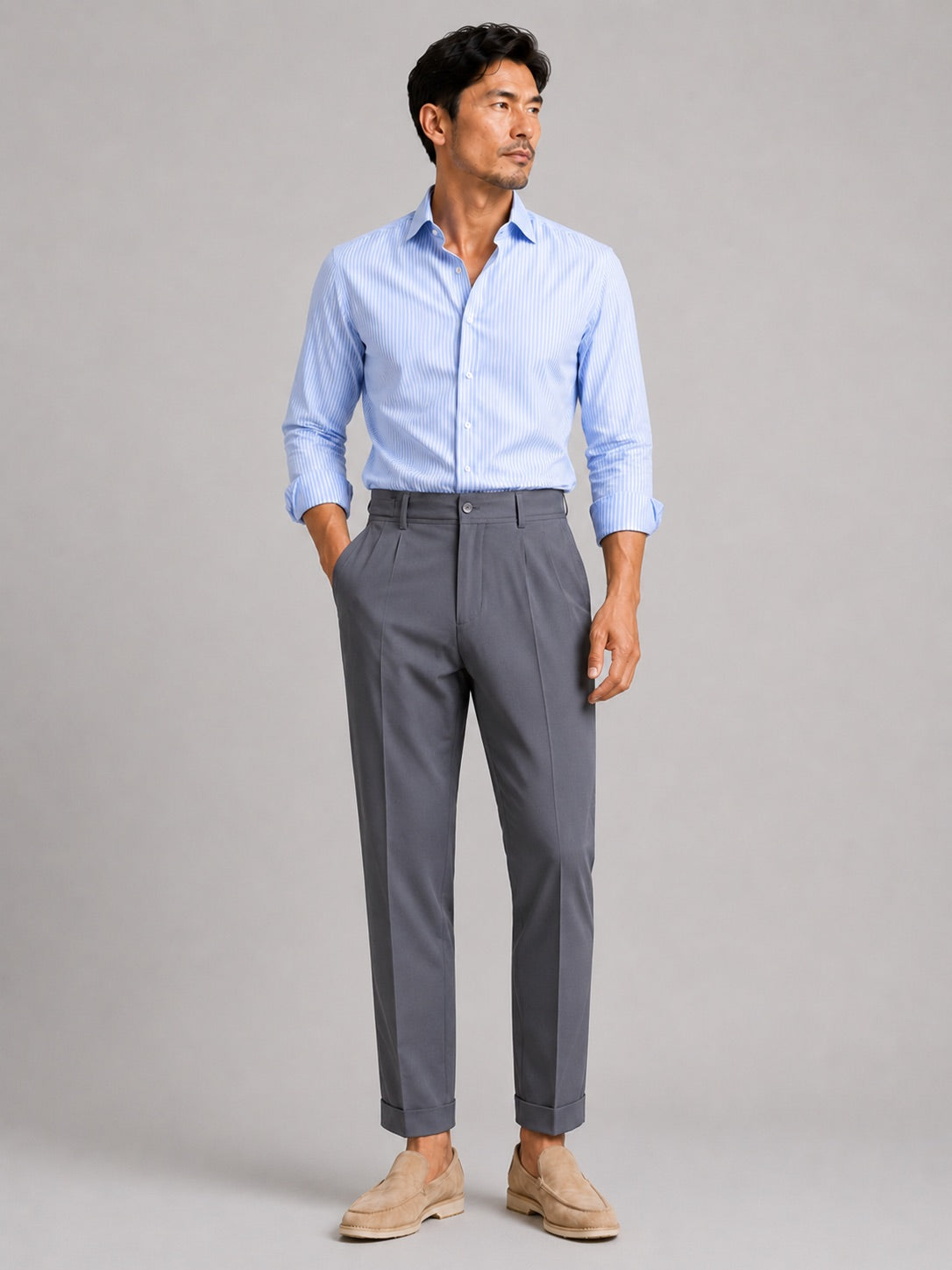 Men’s Summer Trousers Straight Leg Stretch Breathable Lightweight Casual Trousers for Travel and Business Casual Wear