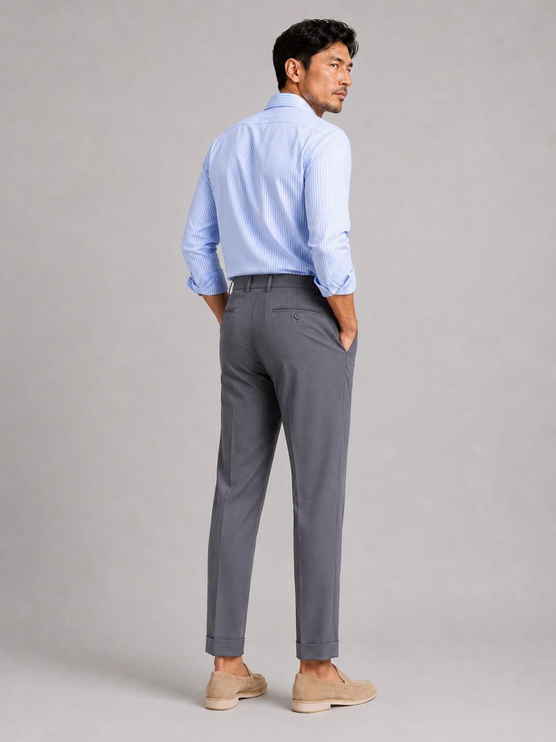 Men’s Summer Trousers Straight Leg Stretch Breathable Lightweight Casual Trousers for Travel and Business Casual Wear