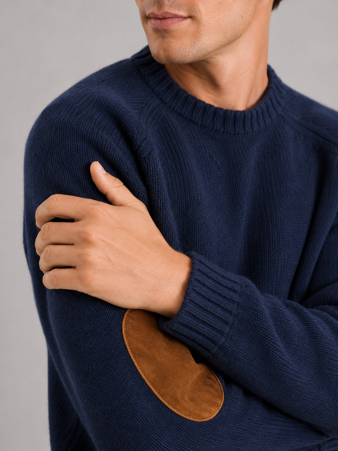 Men’s Crew Neck Wool Knit Jumper Thick Loose Fit Autumn Winter Pullover for Casual and Everyday Wear