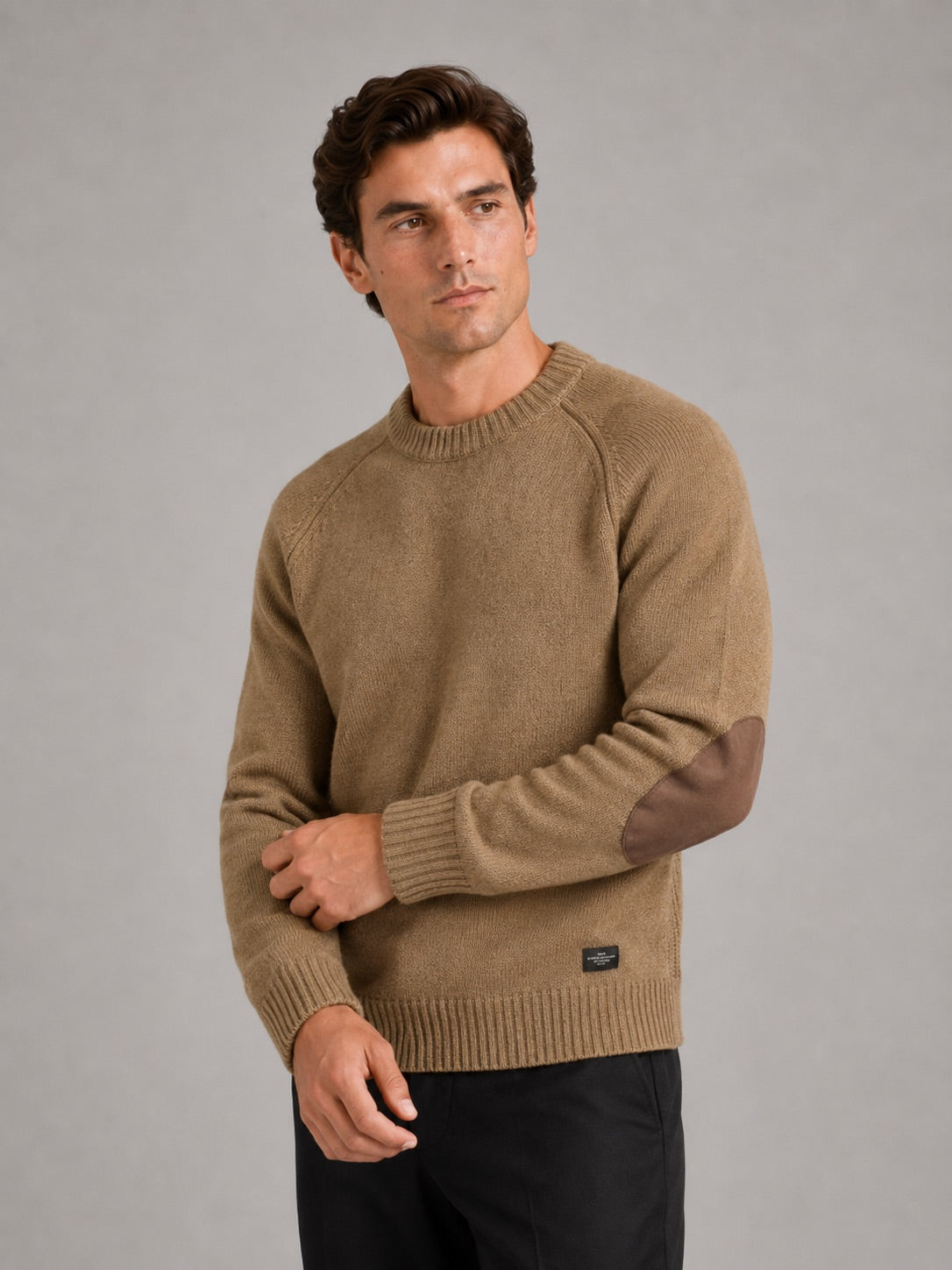 Men’s Crew Neck Wool Knit Jumper Thick Loose Fit Autumn Winter Pullover for Casual and Everyday Wear