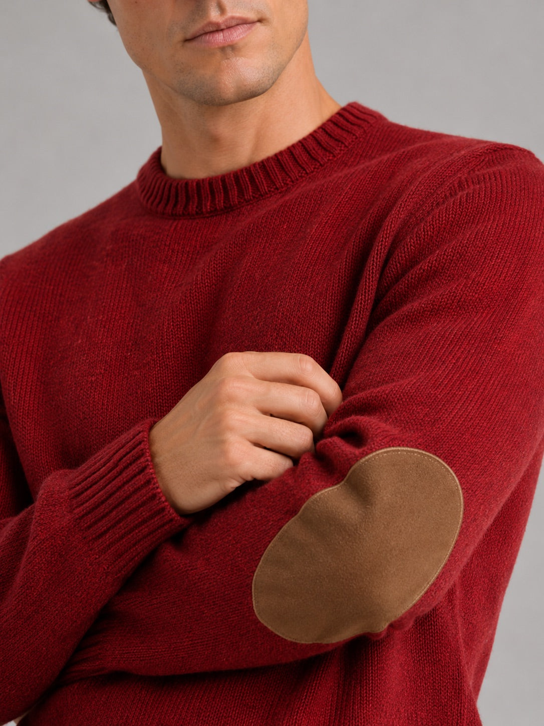 Men’s Crew Neck Wool Knit Jumper Thick Loose Fit Autumn Winter Pullover for Casual and Everyday Wear