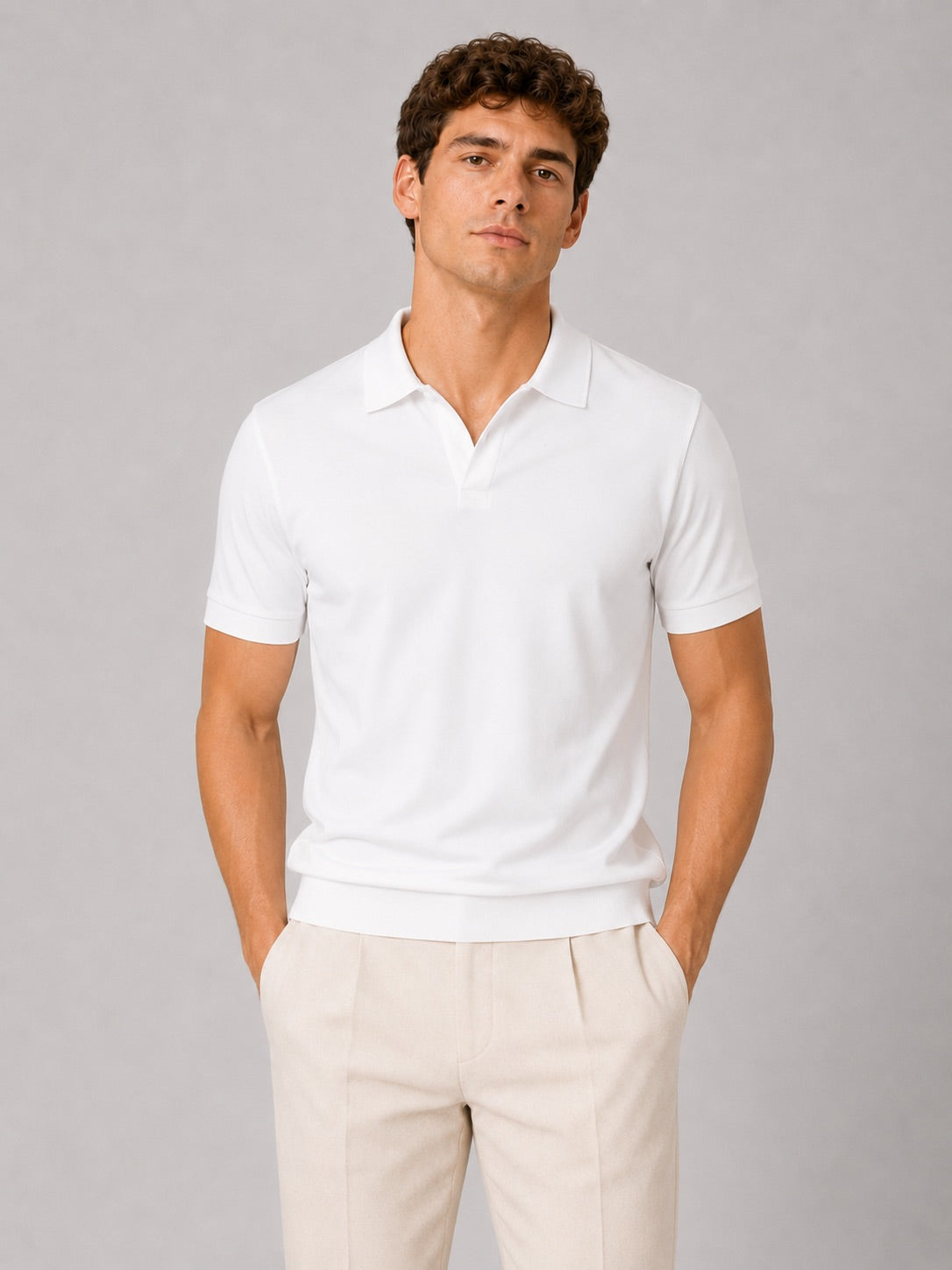 Men’s Silky Touch Polo Shirt Breathable Soft Solid Colour Summer Top for Casual Cool Comfort Vacation and Business Casual Wear