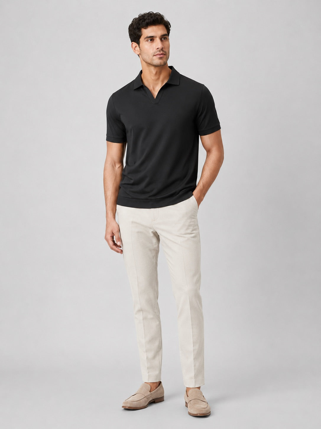 Men’s Silky Touch Polo Shirt Breathable Soft Solid Colour Summer Top for Casual Cool Comfort Vacation and Business Casual Wear
