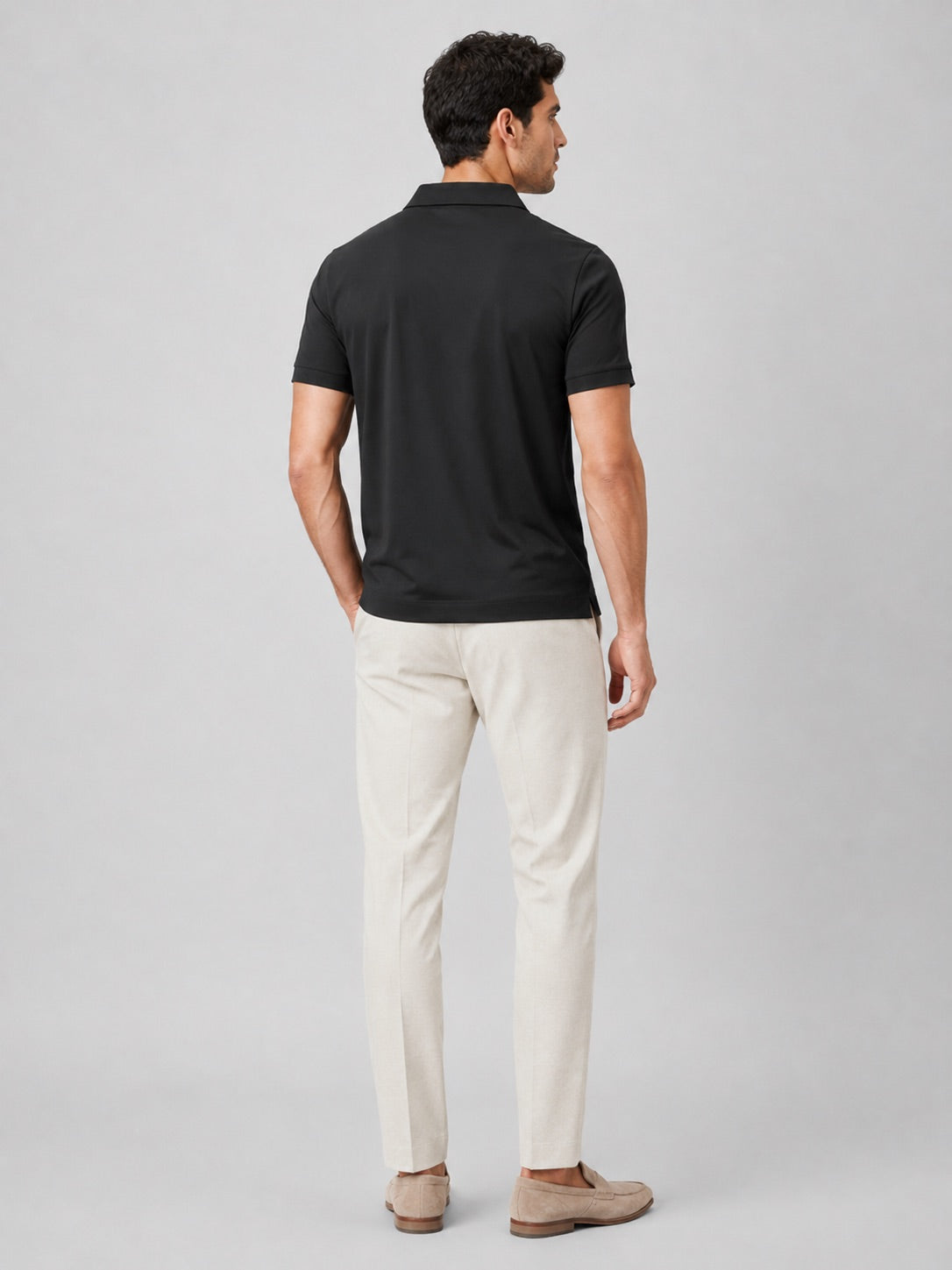 Men’s Silky Touch Polo Shirt Breathable Soft Solid Colour Summer Top for Casual Cool Comfort Vacation and Business Casual Wear