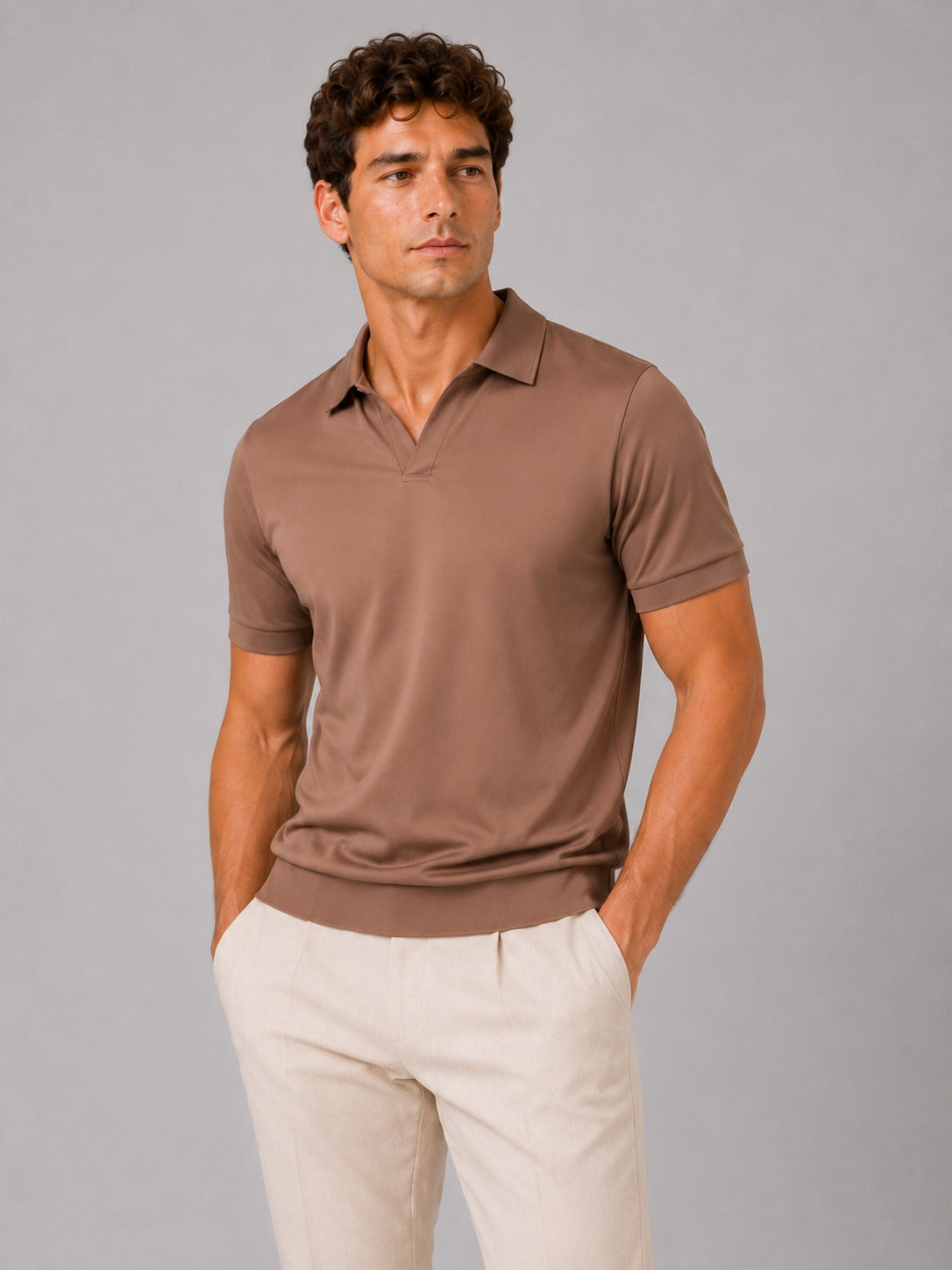 Men’s Silky Touch Polo Shirt Breathable Soft Solid Colour Summer Top for Casual Cool Comfort Vacation and Business Casual Wear