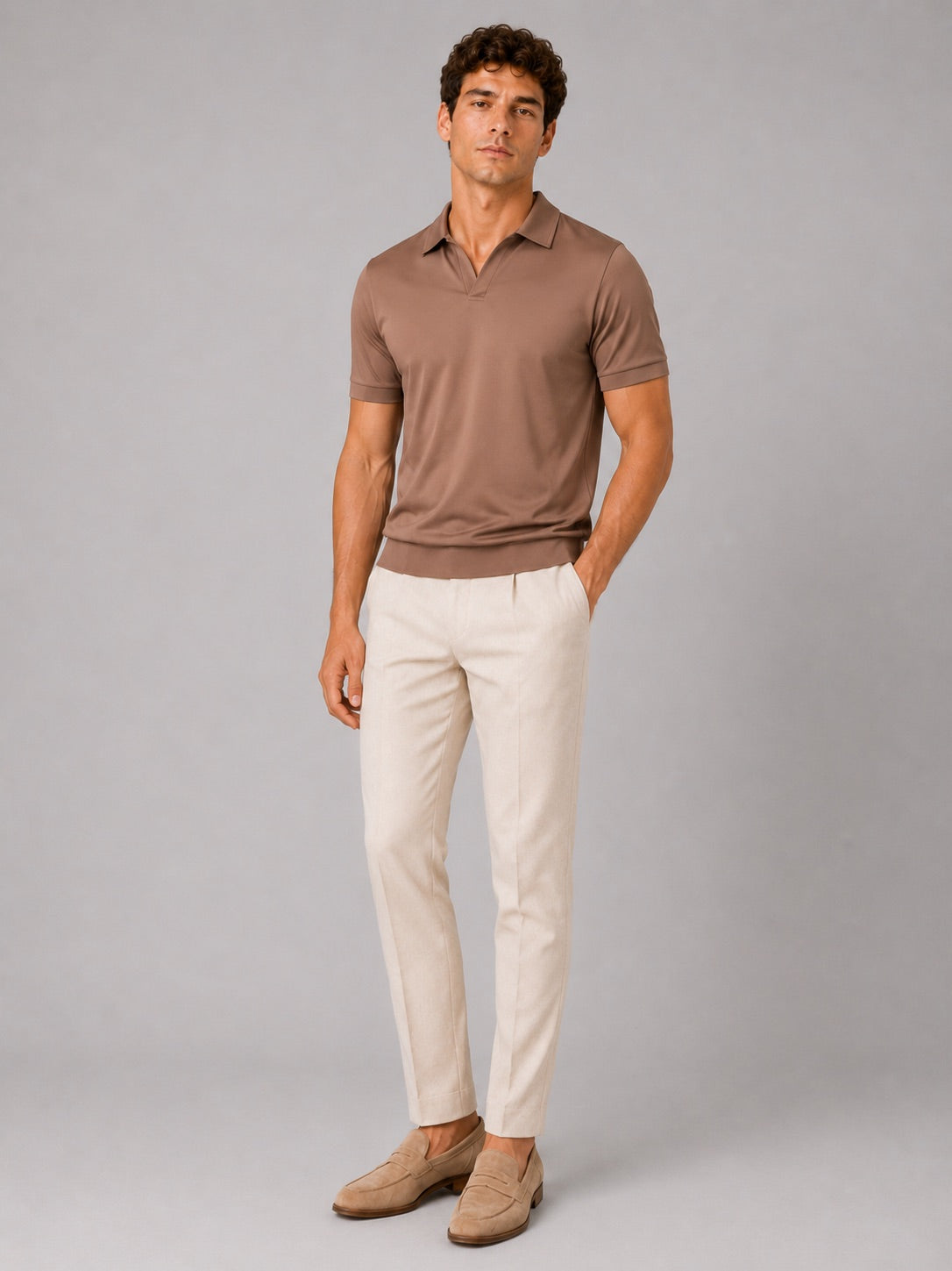 Men’s Silky Touch Polo Shirt Breathable Soft Solid Colour Summer Top for Casual Cool Comfort Vacation and Business Casual Wear