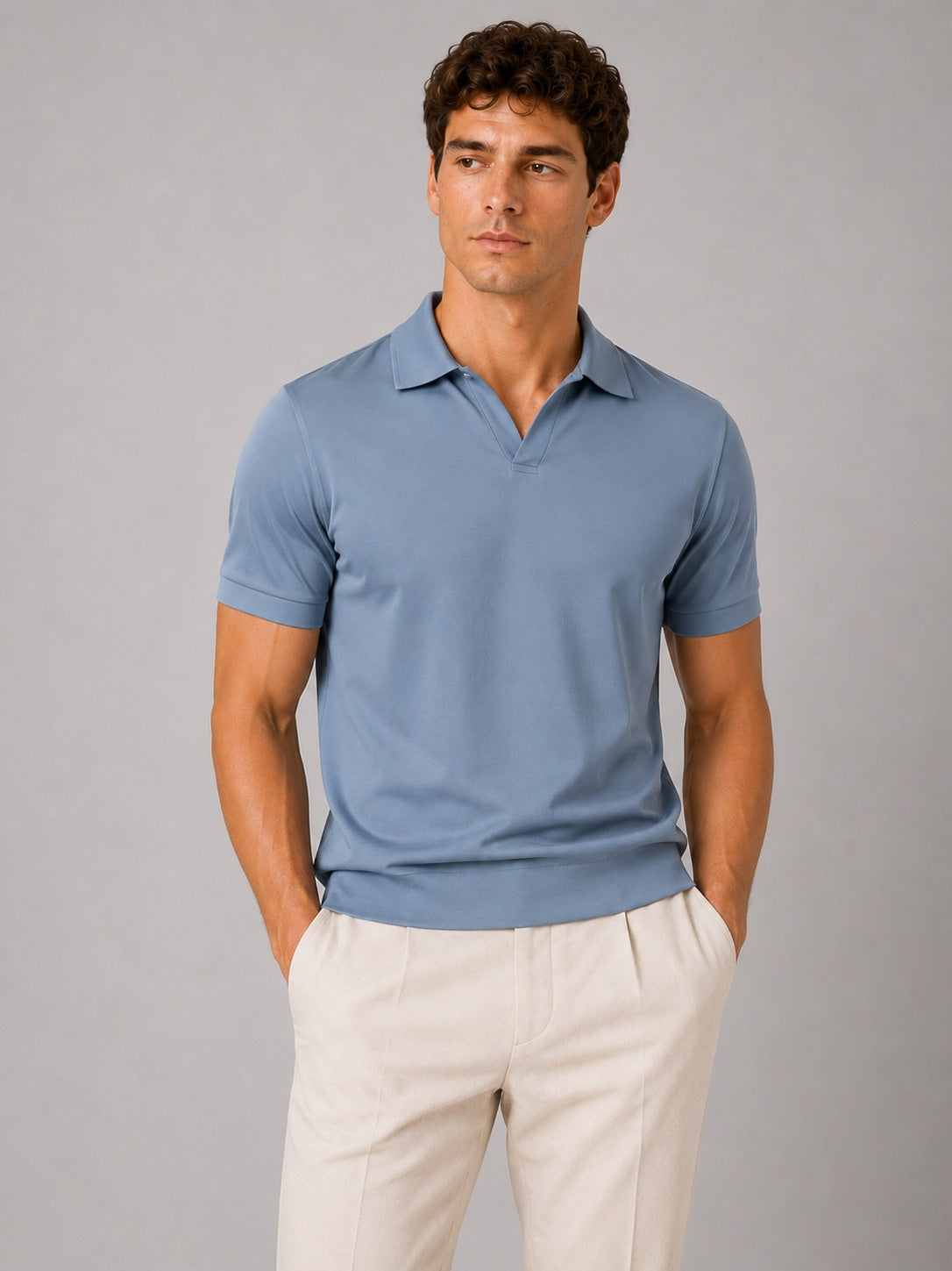 Men’s Silky Touch Polo Shirt Breathable Soft Solid Colour Summer Top for Casual Cool Comfort Vacation and Business Casual Wear