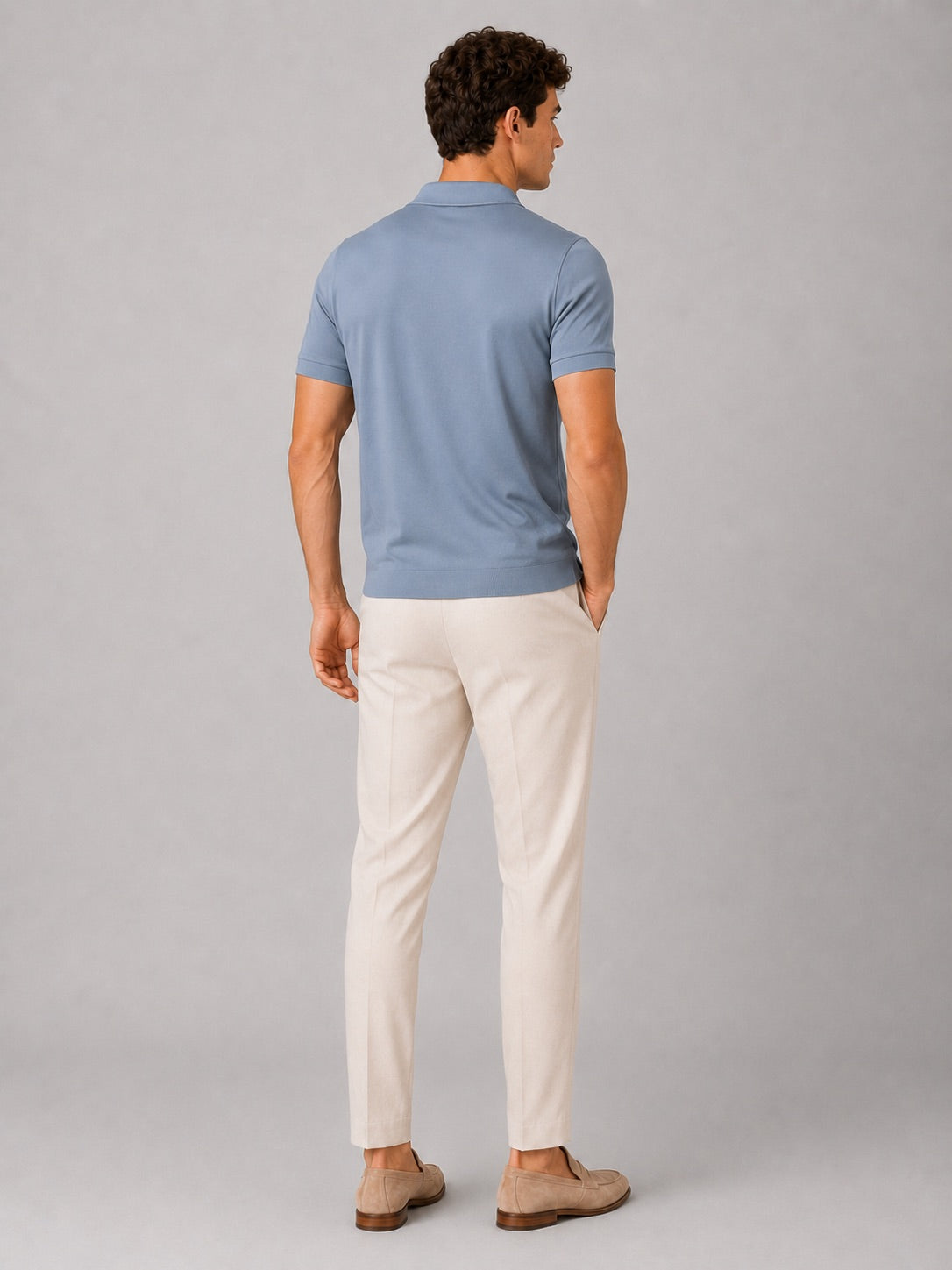 Men’s Silky Touch Polo Shirt Breathable Soft Solid Colour Summer Top for Casual Cool Comfort Vacation and Business Casual Wear