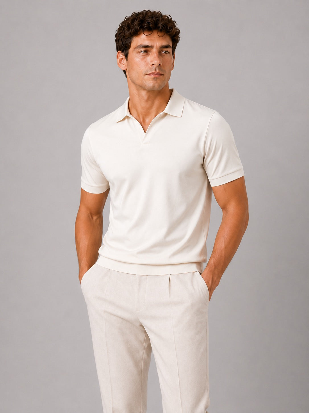 Men’s Silky Touch Polo Shirt Breathable Soft Solid Colour Summer Top for Casual Cool Comfort Vacation and Business Casual Wear