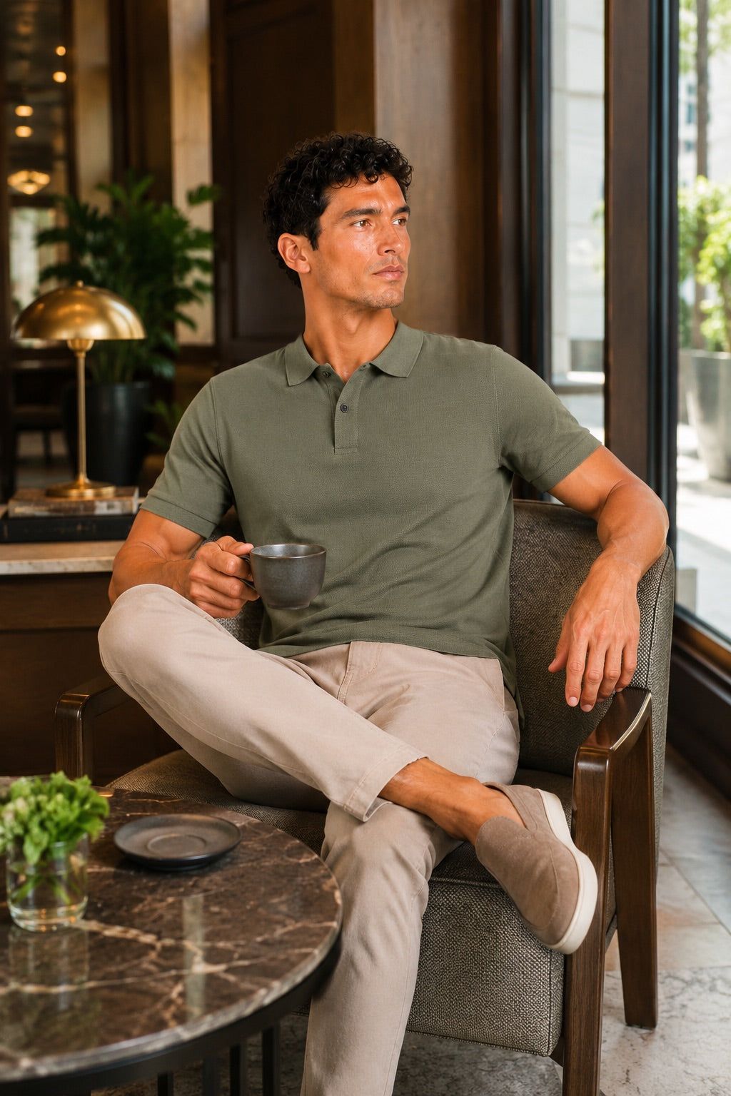 Men’s Polo Shirt Breathable Short Sleeve Summer Golf Shirt Silk Touch Business Casual Summer Top