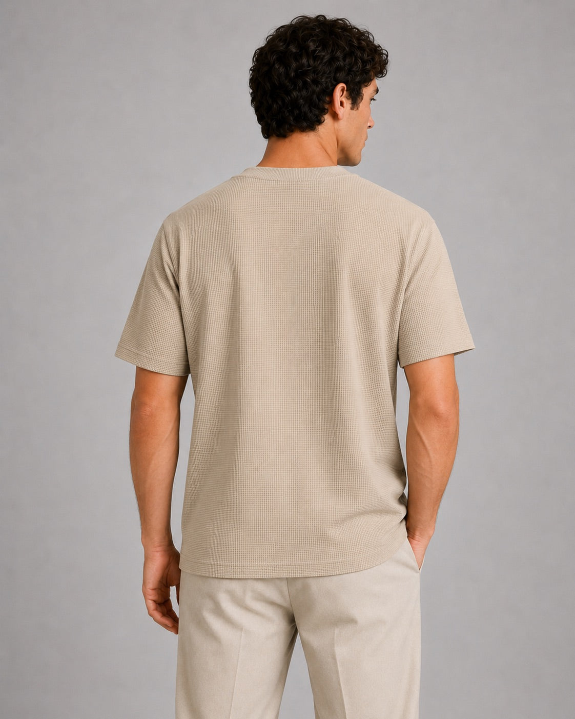 Men’s Waffle Knit T-Shirt Crew Neck Short Sleeve Lightweight Summer Tee Relaxed Fit Casual Textured Top