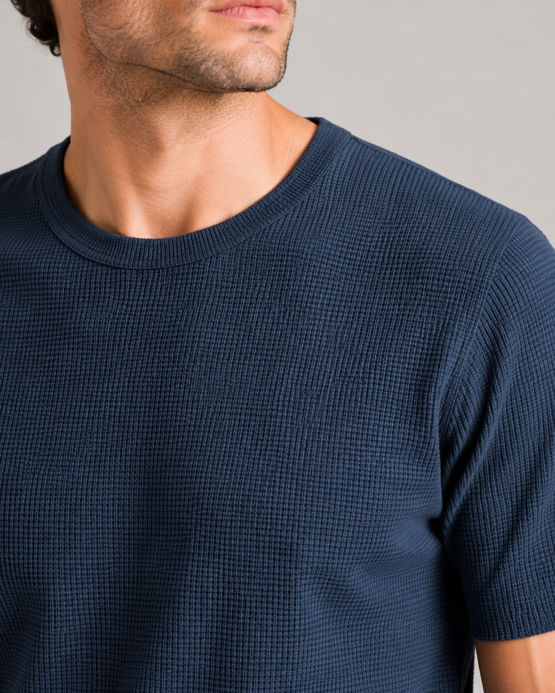 Men’s Waffle Knit T-Shirt Crew Neck Short Sleeve Lightweight Summer Tee Relaxed Fit Casual Textured Top