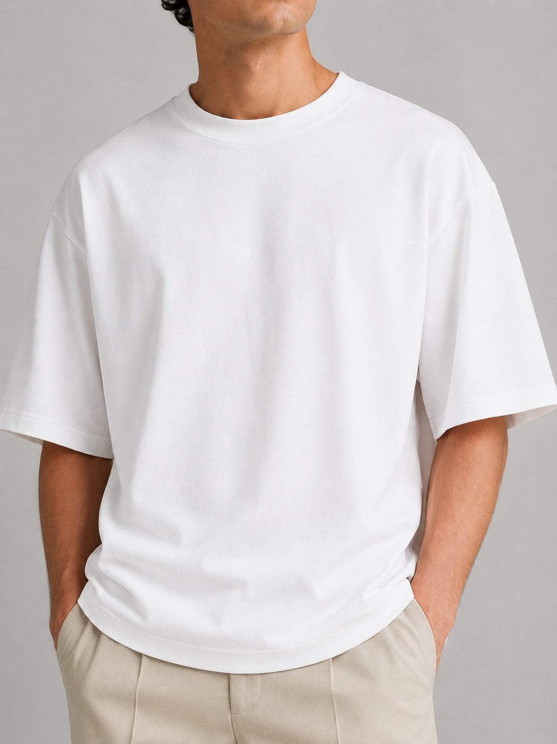 Men’s Oversized Crew Neck T-Shirt Relaxed Fit Short Sleeve Summer Tee Lightweight Casual Basic Top