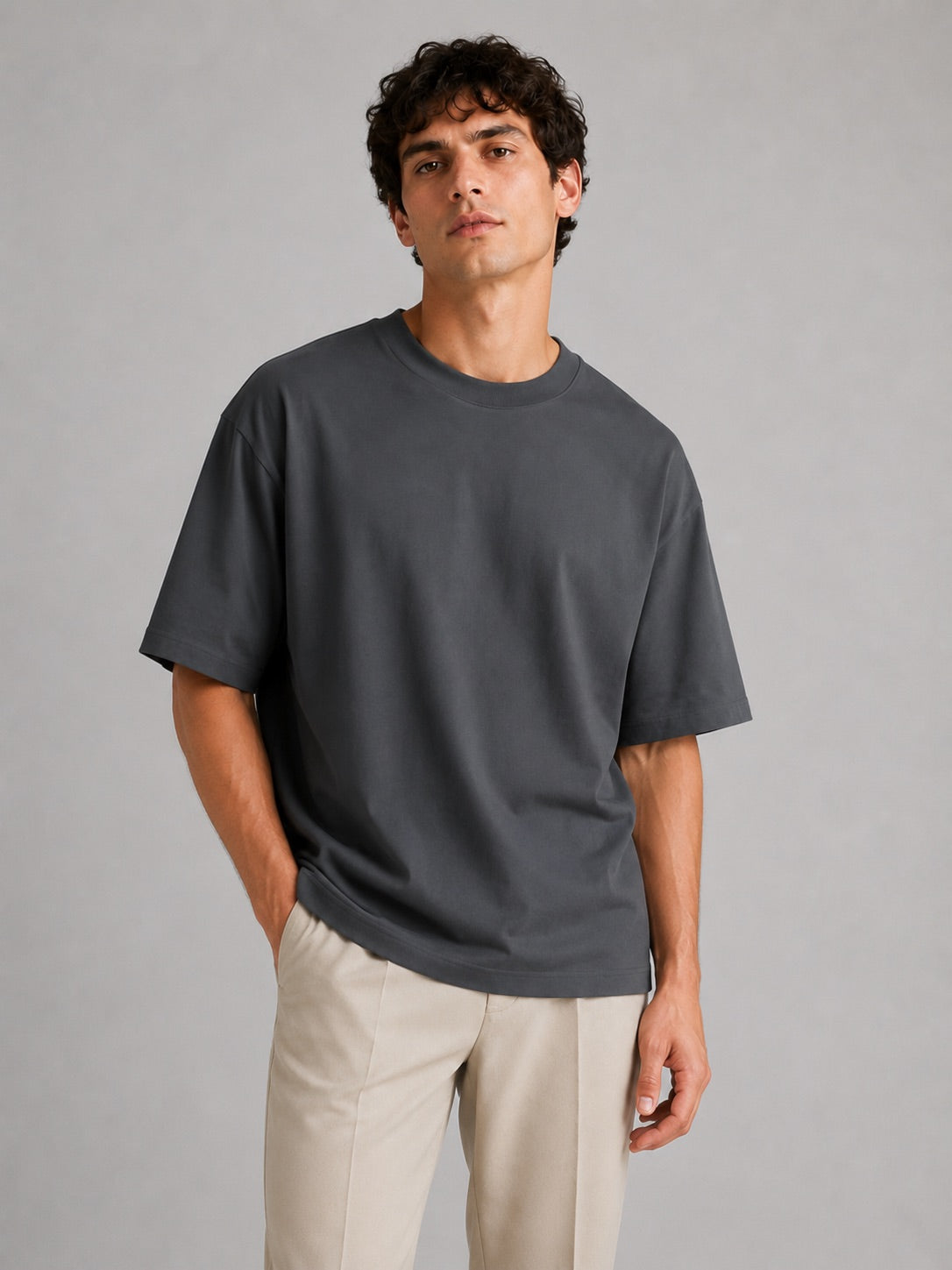 Men’s Oversized Crew Neck T-Shirt Relaxed Fit Short Sleeve Summer Tee Lightweight Casual Basic Top