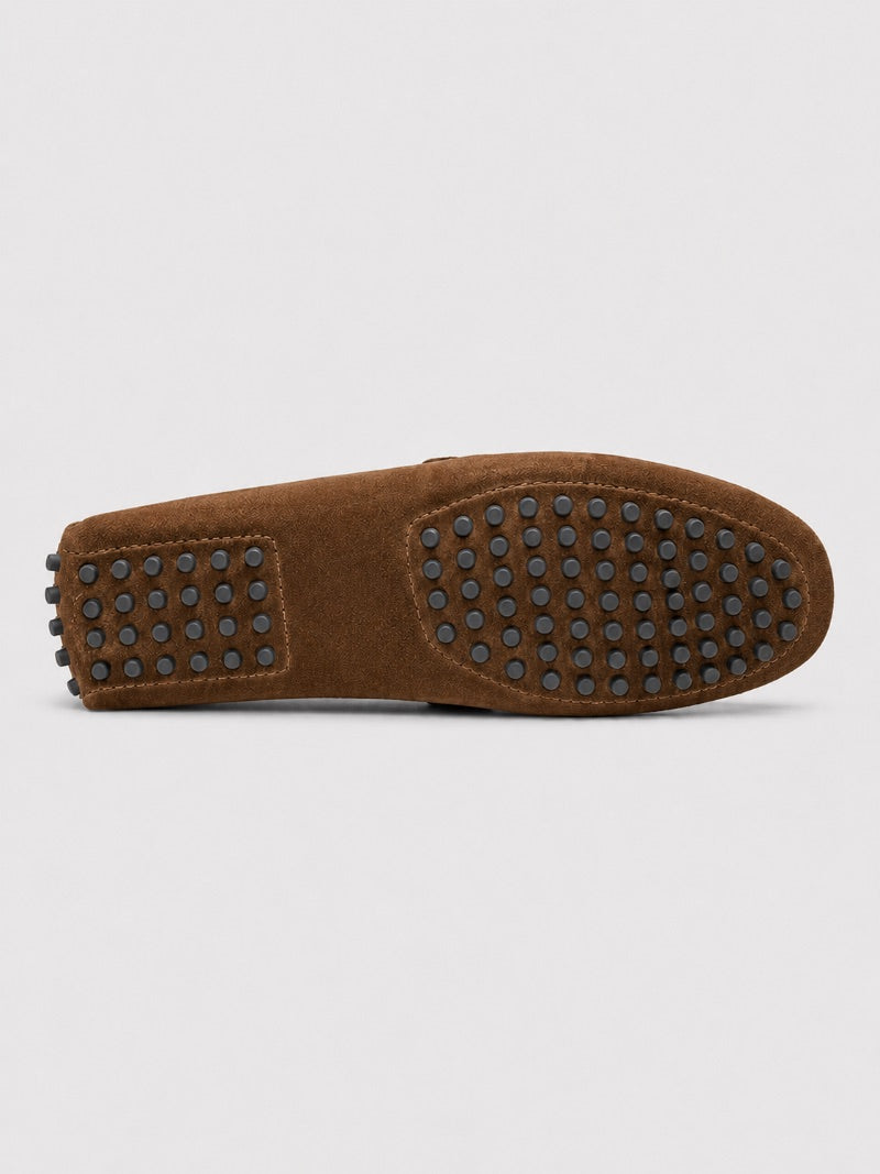 Men’s Suede Penny Loafers Genuine Leather Handmade Slip-On Driving Shoes Lightweight Casual Moc Toe Moccasins for Smart Casual Wear