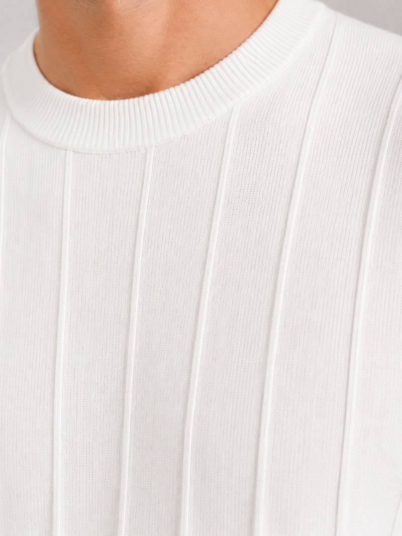 Men’s Knit T-Shirt Lightweight Fitted Short Sleeve Summer Top for Quiet Luxury Casual Style