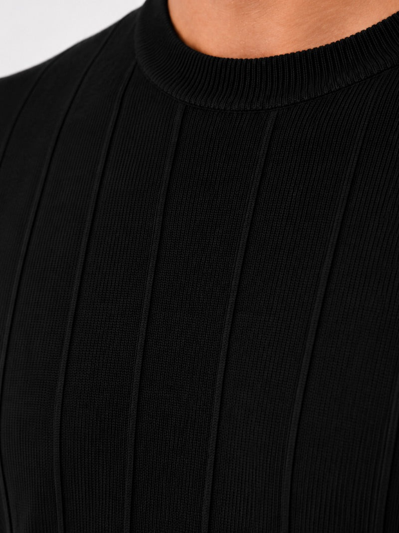 Men’s Knit T-Shirt Lightweight Fitted Short Sleeve Summer Top for Quiet Luxury Casual Style