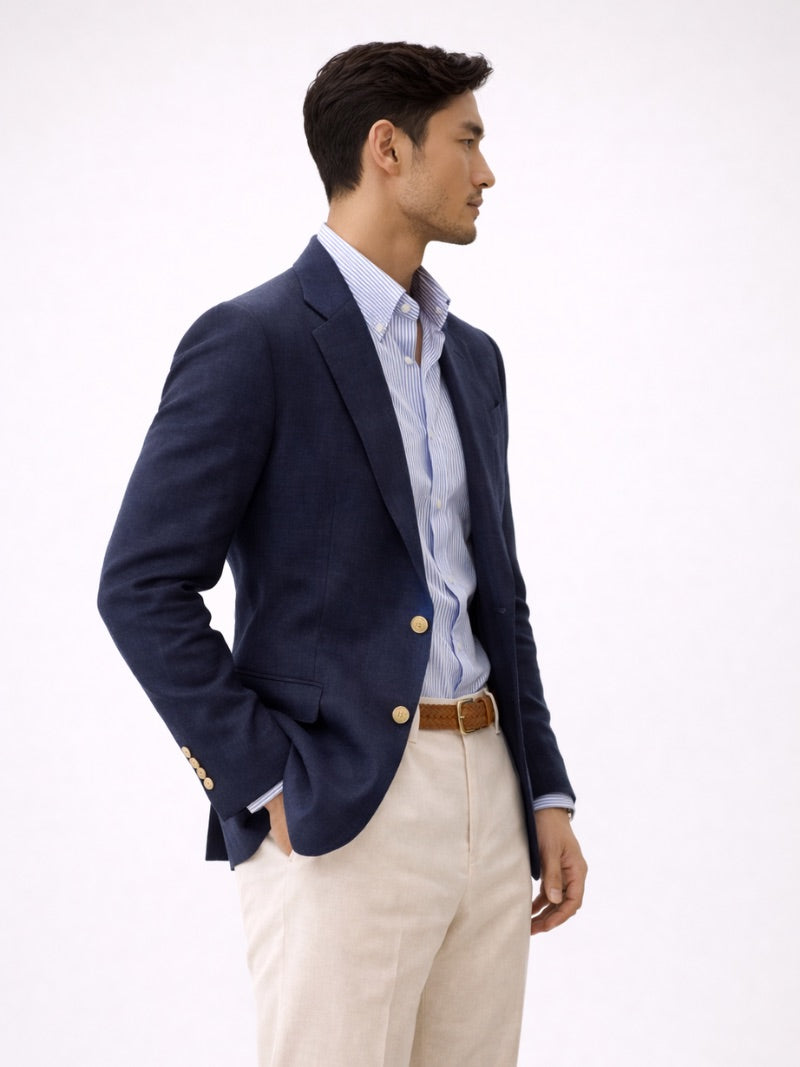 Men’s Blazer Lightweight Breathable Tailored Summer Smart Casual Jacket for Wedding, Casual and Business Wear