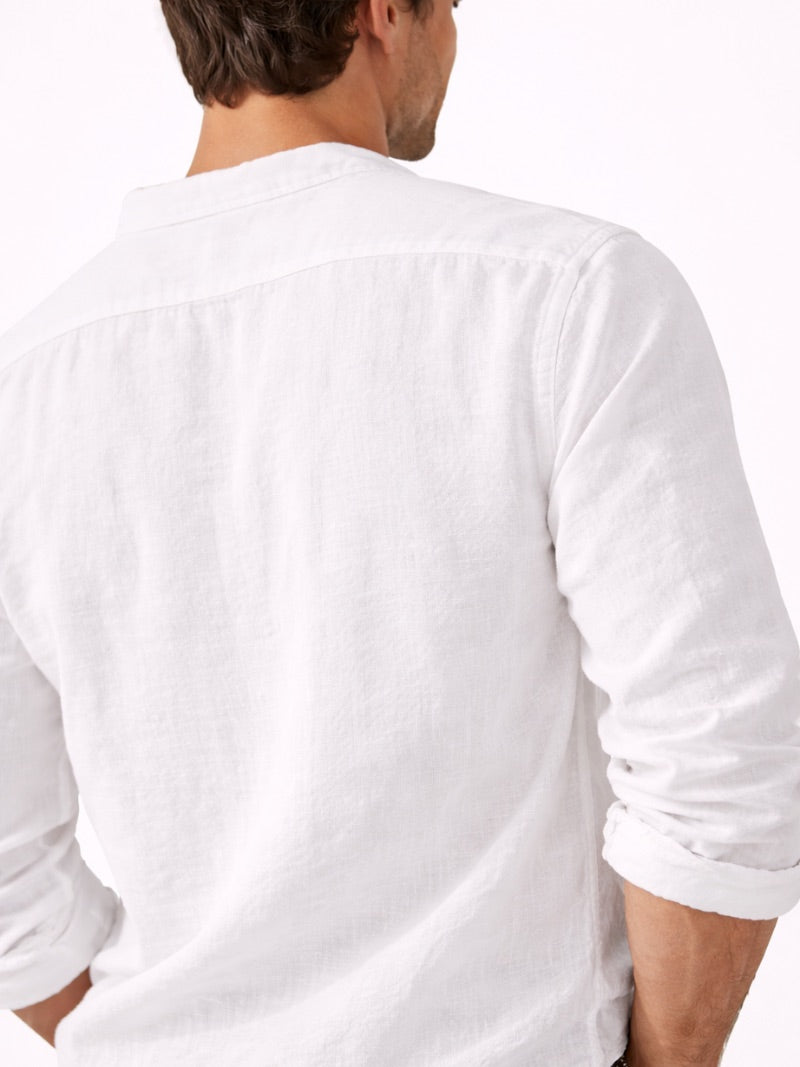 Men’s V-Neck Long Sleeve Shirt Lightweight Breathable Summer Top Casual Essential for Travel and Everyday Wear