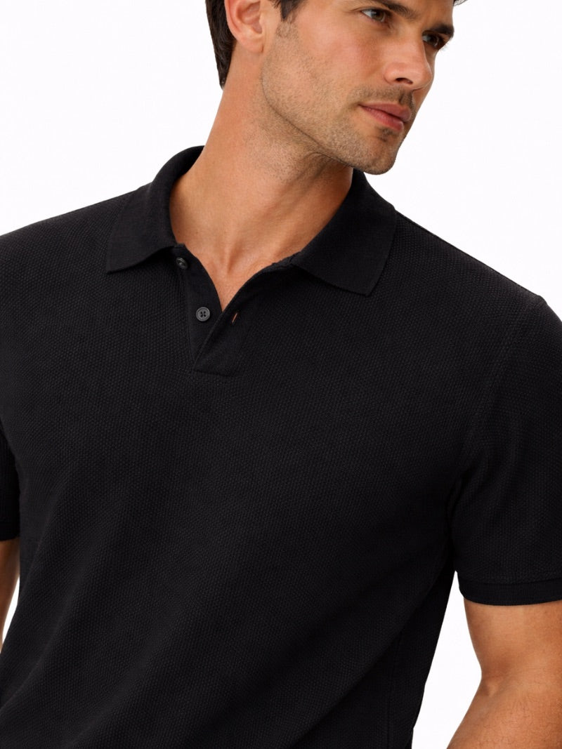 Men’s Mesh Knit Polo Shirt Lightweight Breathable Summer Top Textured Smart Casual Essential for Resort and Weekend Wear