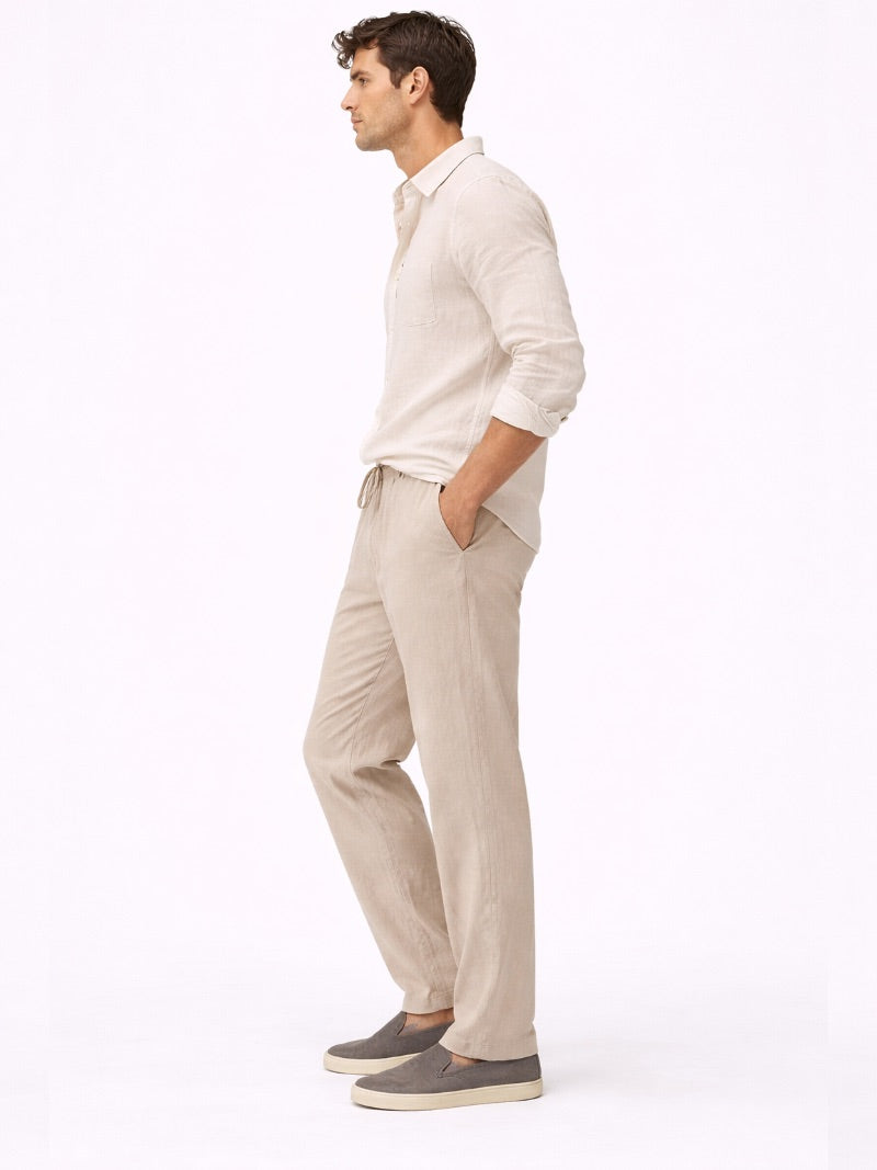Men’s Relaxed Fit Trousers Lightweight Breathable Casual Summer Trousers Straight Leg Style for Travel and Weekend Wear